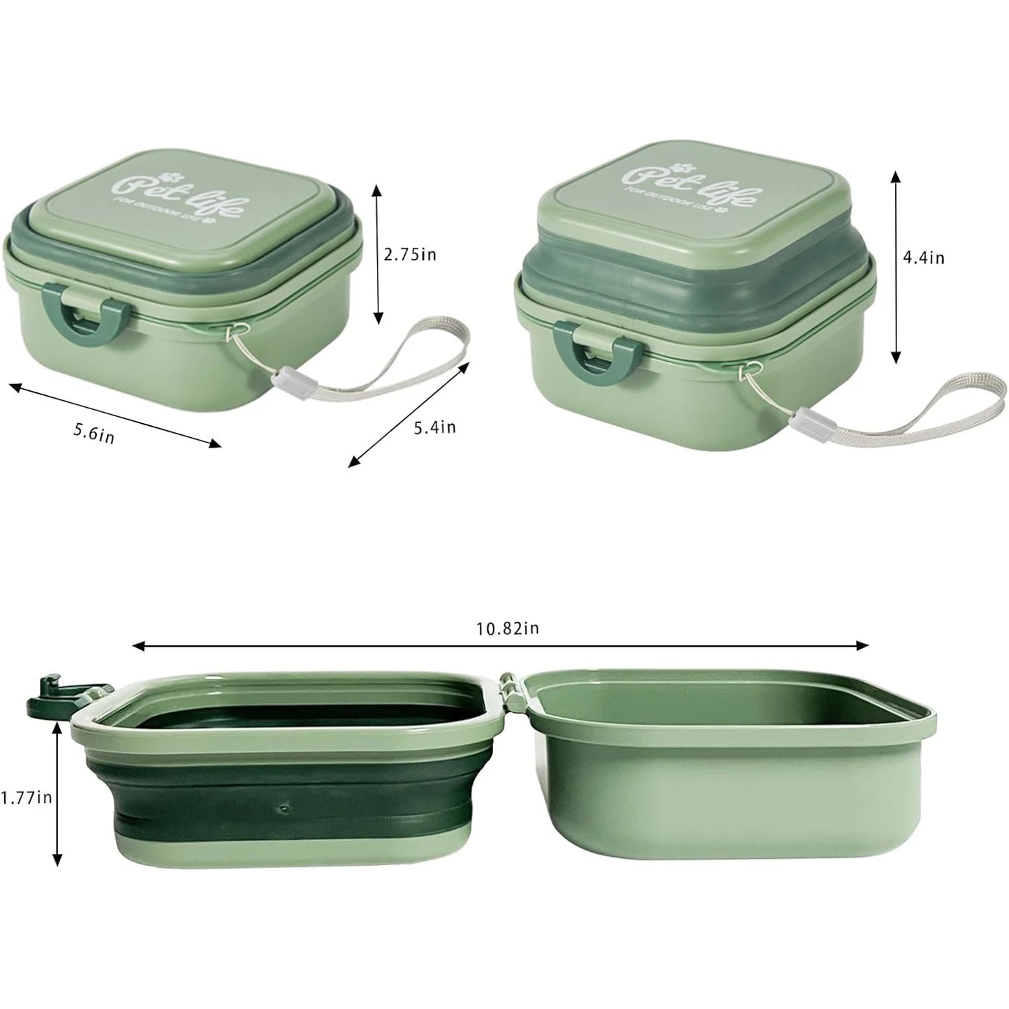 Collapsible 2-in-1 Portable Dog Bowl