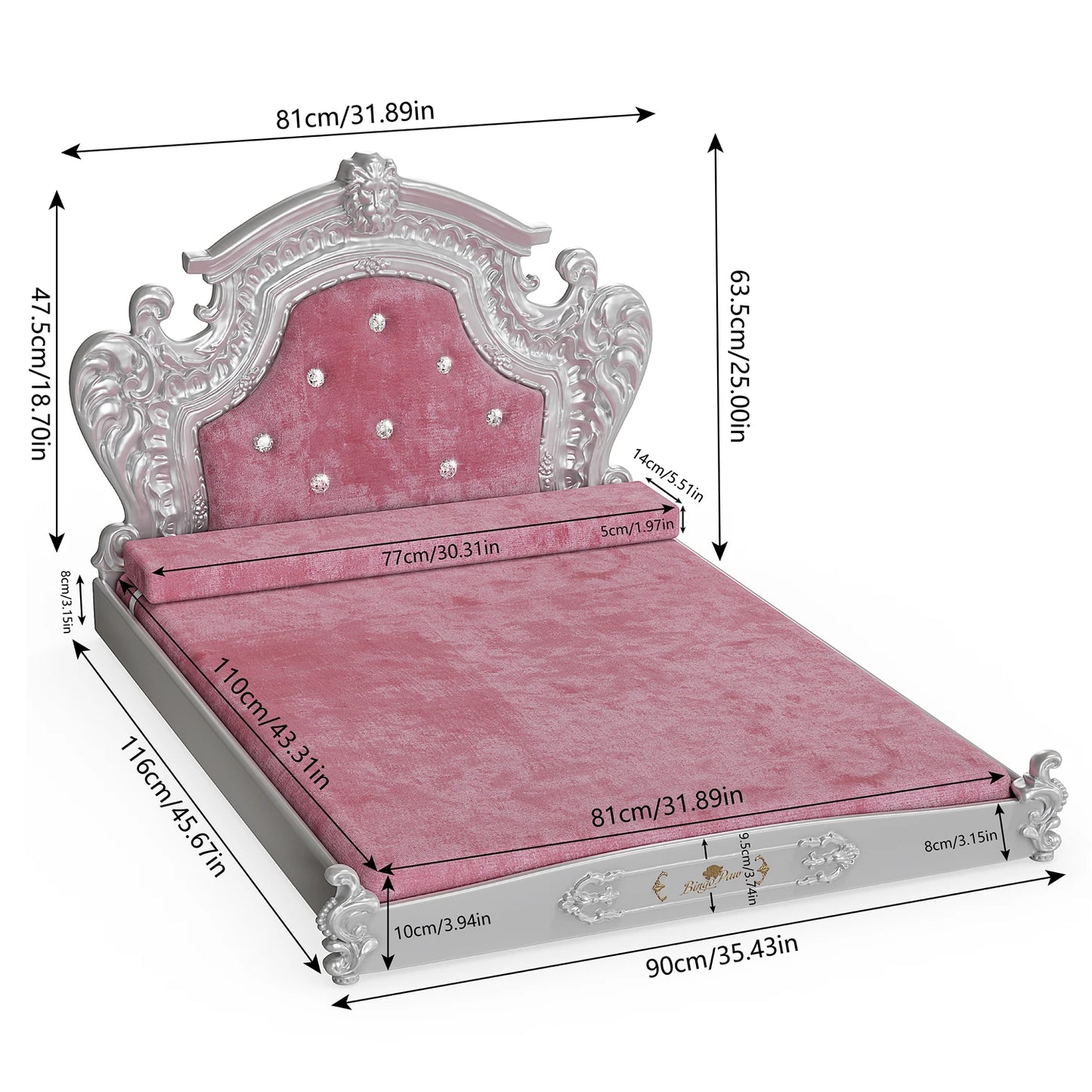 Royal King Size Velvet Pet Bed