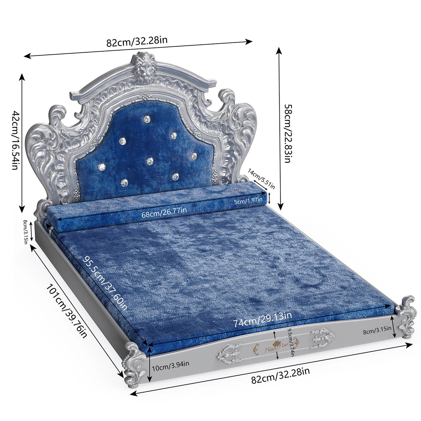Royal King Size Velvet Pet Bed