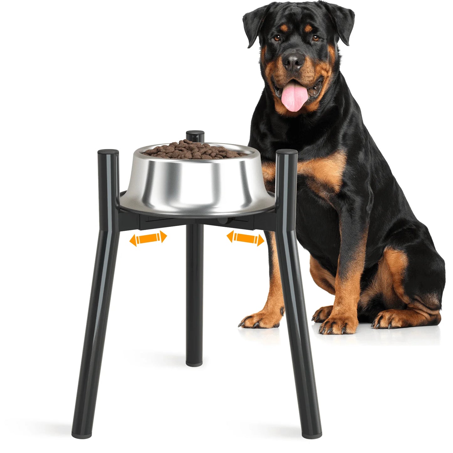 Adjustable Metal Elevated Dog Bowl Stand