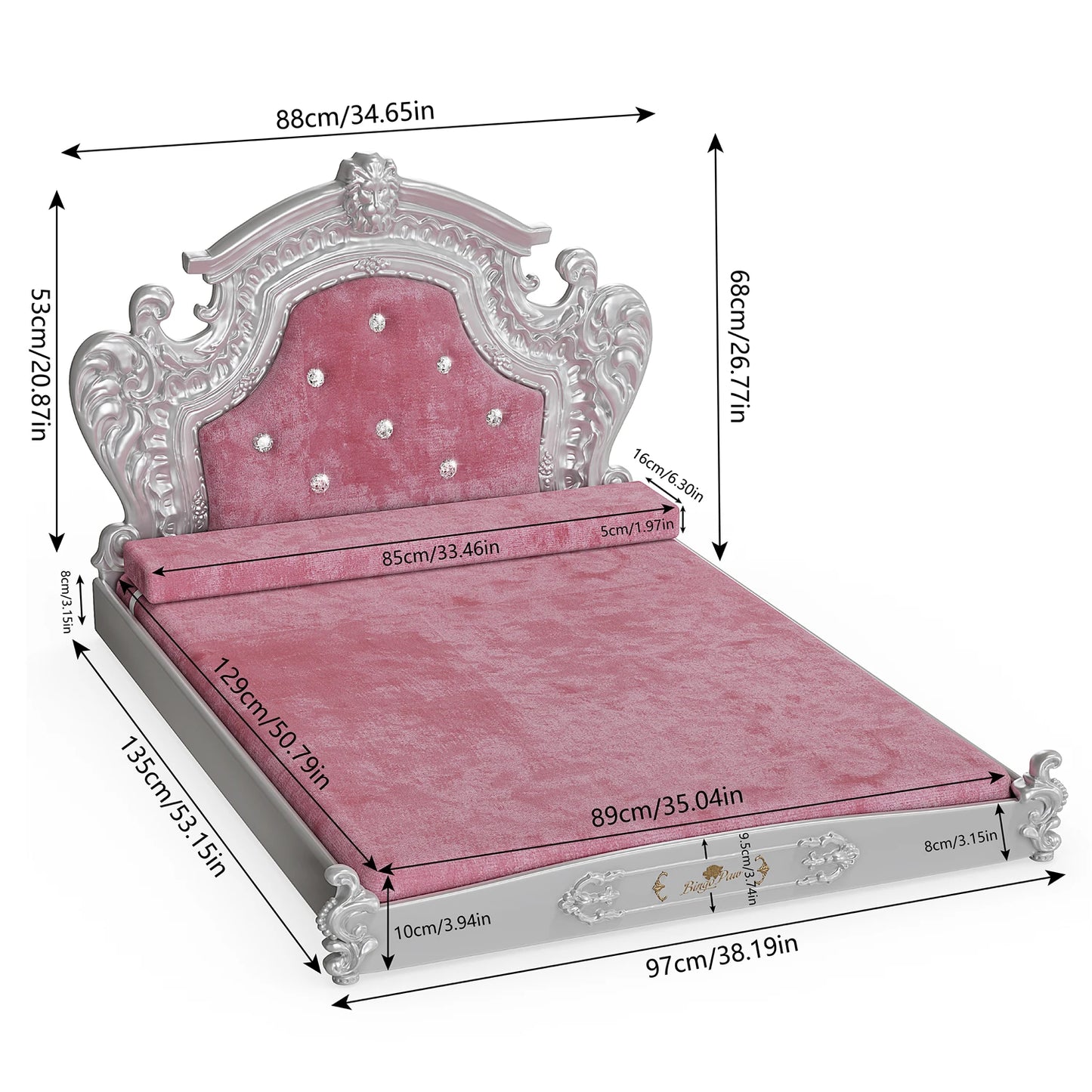 Royal King Size Velvet Pet Bed