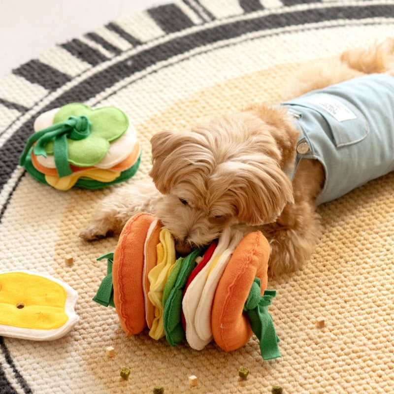 Cheeseburger Interactive Dog Toy