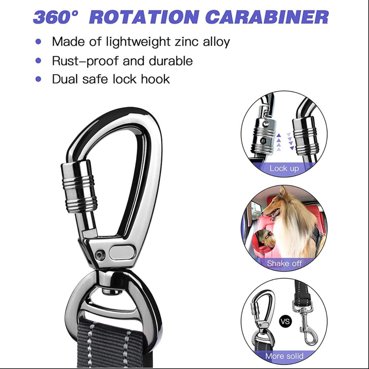 Seatbelt Leash with Carabiner