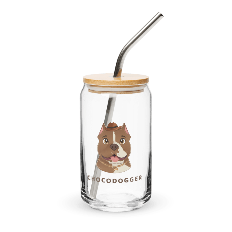 Can-shaped glass with metal straw