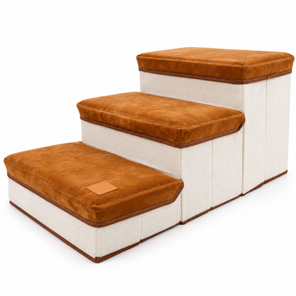 3-Step Dog Stairs for Couch and Bed with Hidden Storage