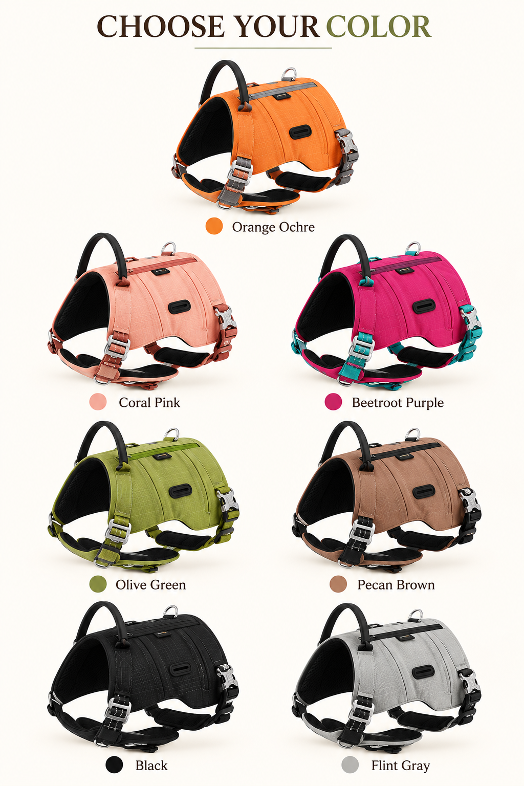 Premium Cordura Dog Harness with Reflective Straps