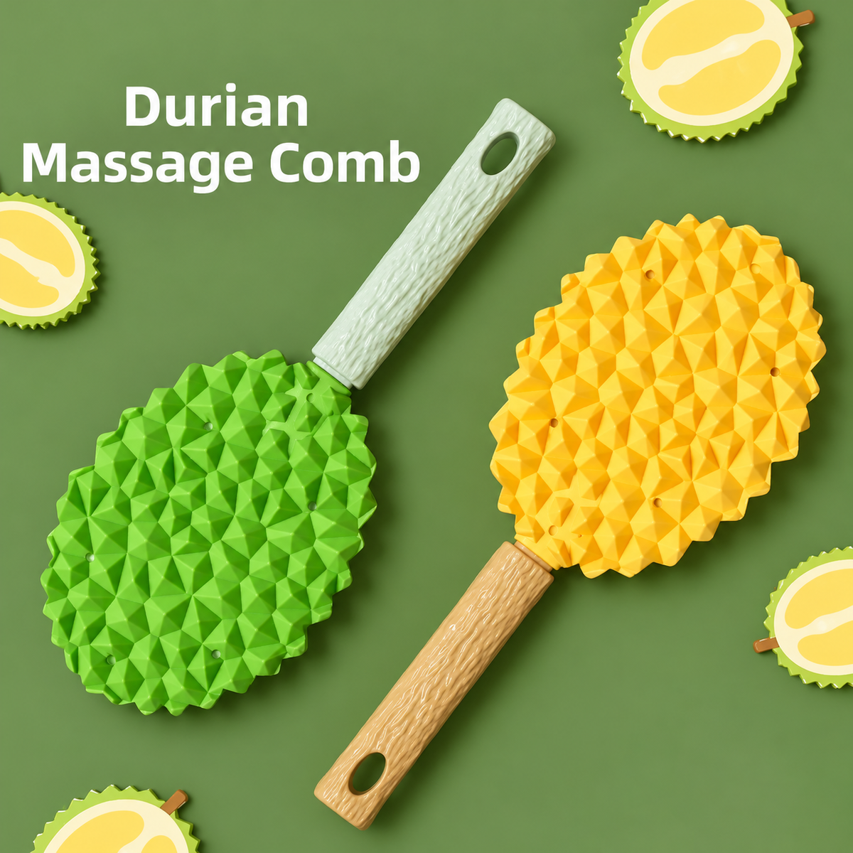 Durian Shaped Dual Sided Pet Grooming and Massage Brush