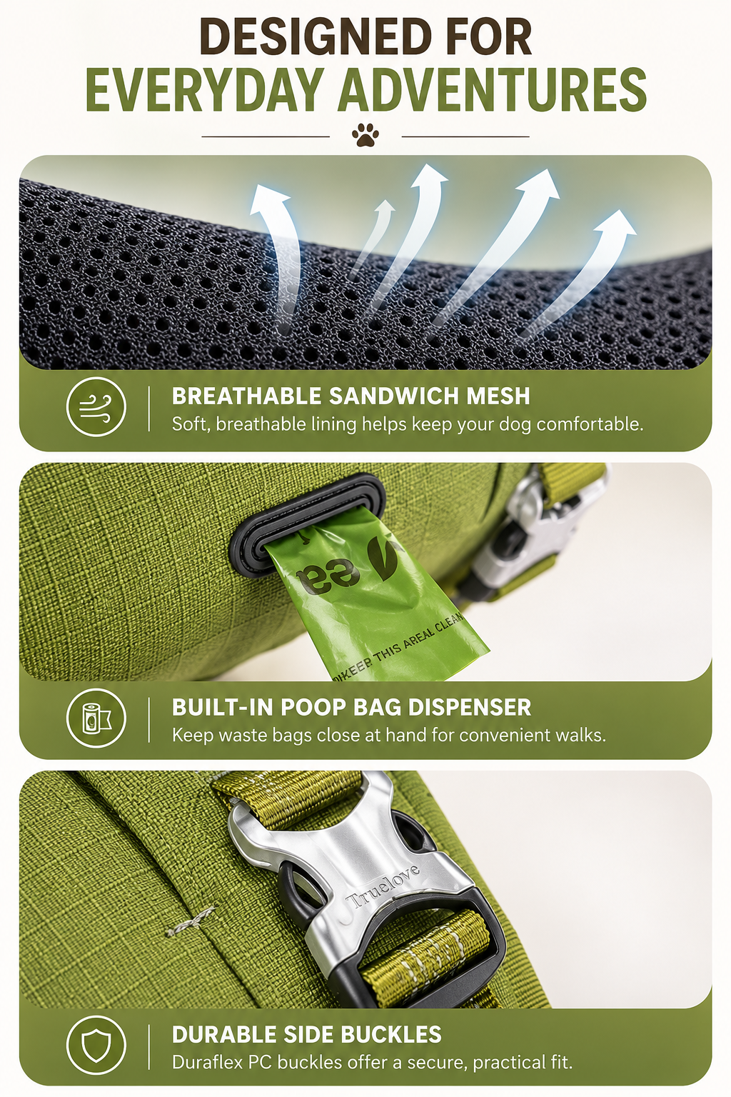 Premium Cordura Dog Harness with Reflective Straps