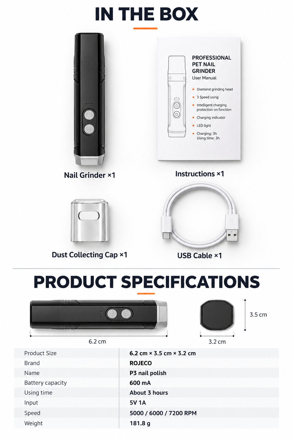 Professional Pet Nail Grinder P3