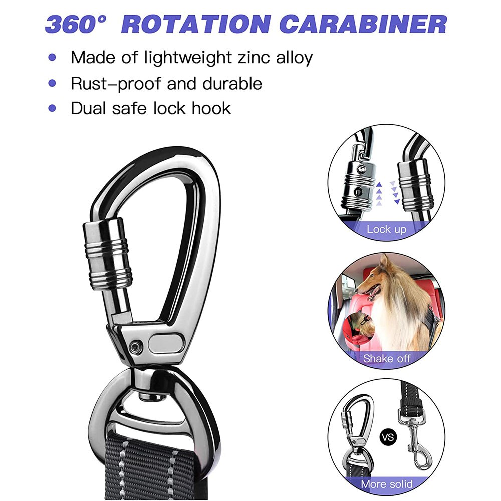 Seatbelt Leash with Carabiner - Chocodogger