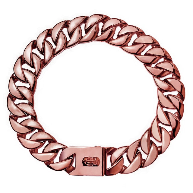 CHOCOGOLD ™ 32MM Cuban Chain Collar - Chocodogger Rose Gold / 14inch(35cm)