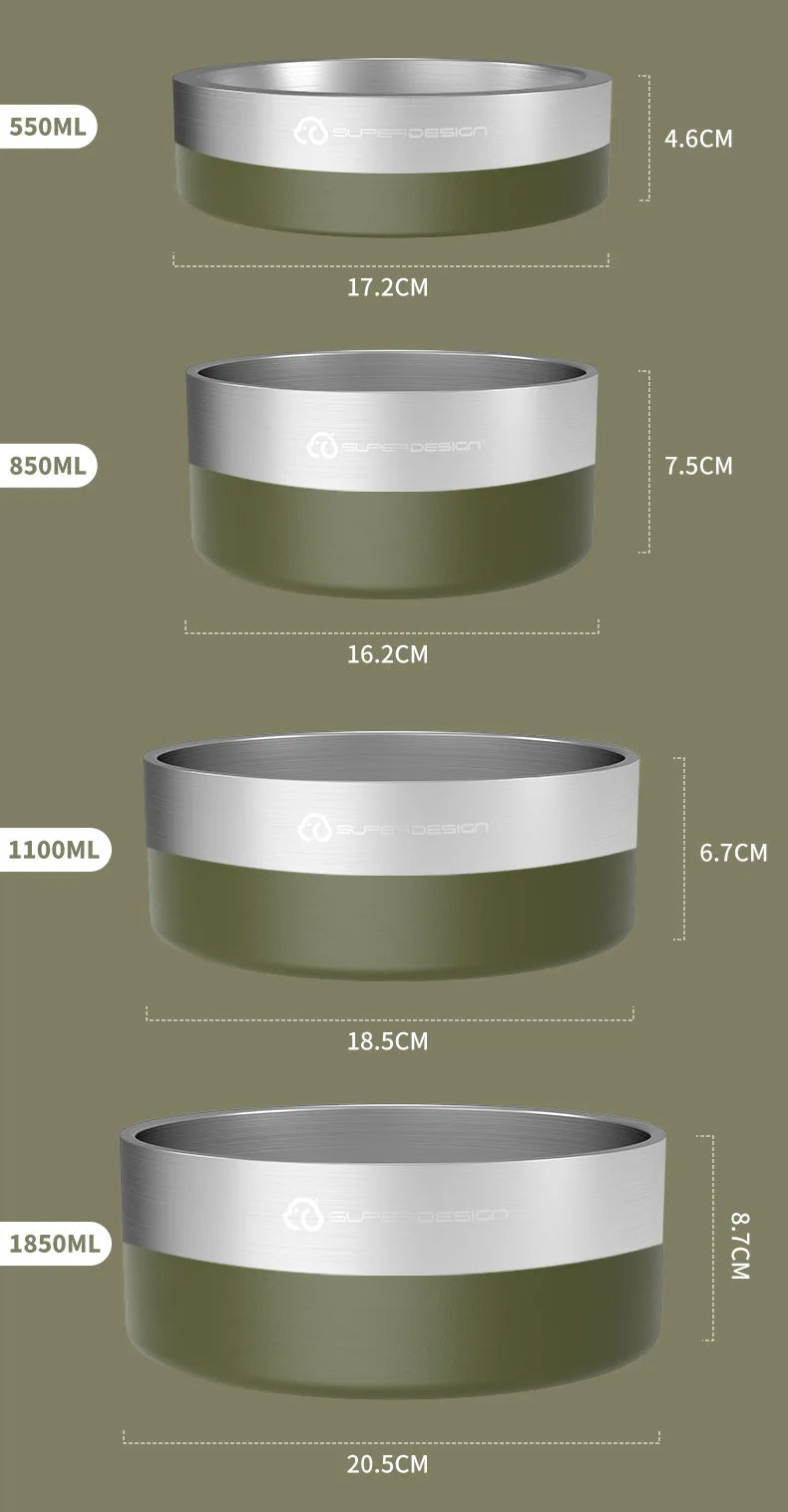 Premium Insulated Stainless Steel Dog Bowl with Non Slip Base