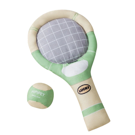 Tennis Racket and Ball Squeaky Toy