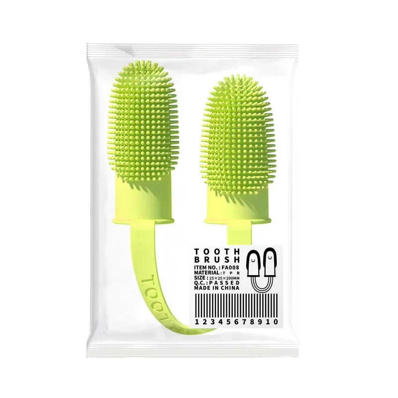 Double Finger Soft Toothbrush - Chocodogger Green