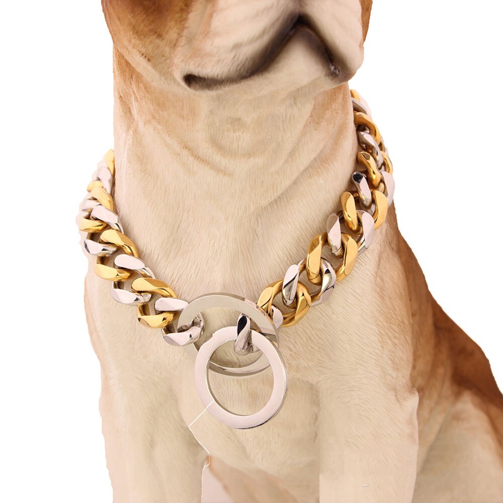 CHOCOGOLD ™ - 15MM Ring Collar - Chocodogger Gold x Silver / 14inch (35cm)