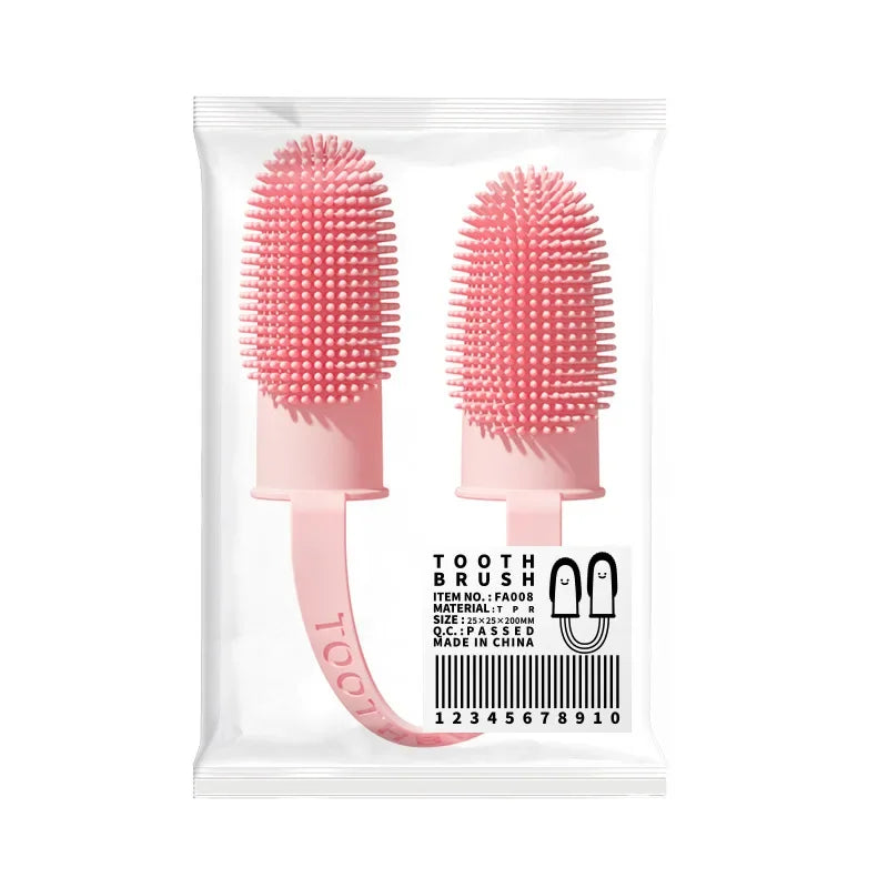 Double Finger Soft Toothbrush - Chocodogger Pink