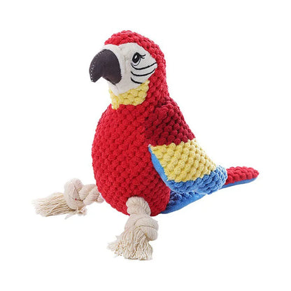 Parrot Rope-legs Squeaky Toy