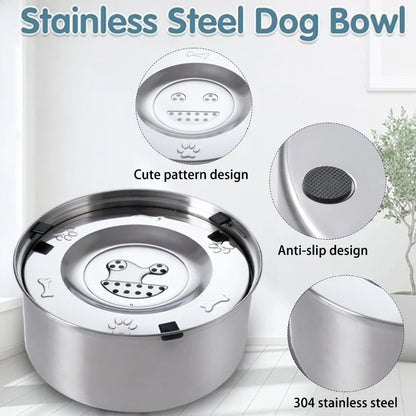 XL Stainless Steel No Spill Bowl