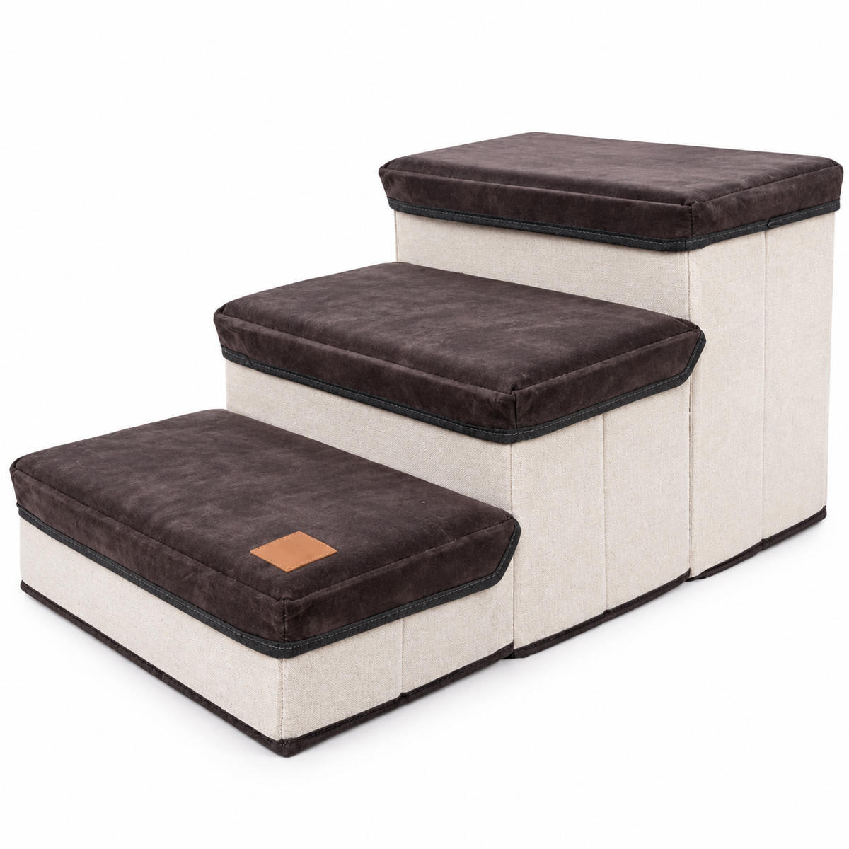 3-Step Dog Stairs for Couch and Bed with Hidden Storage