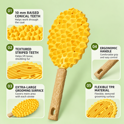 Durian Shaped Dual Sided Pet Grooming and Massage Brush