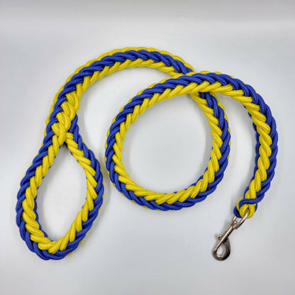 Heavy Duty Rope Leash - Chocodogger Blue Yellow / 1.5cm